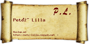 Pető Lilla névjegykártya